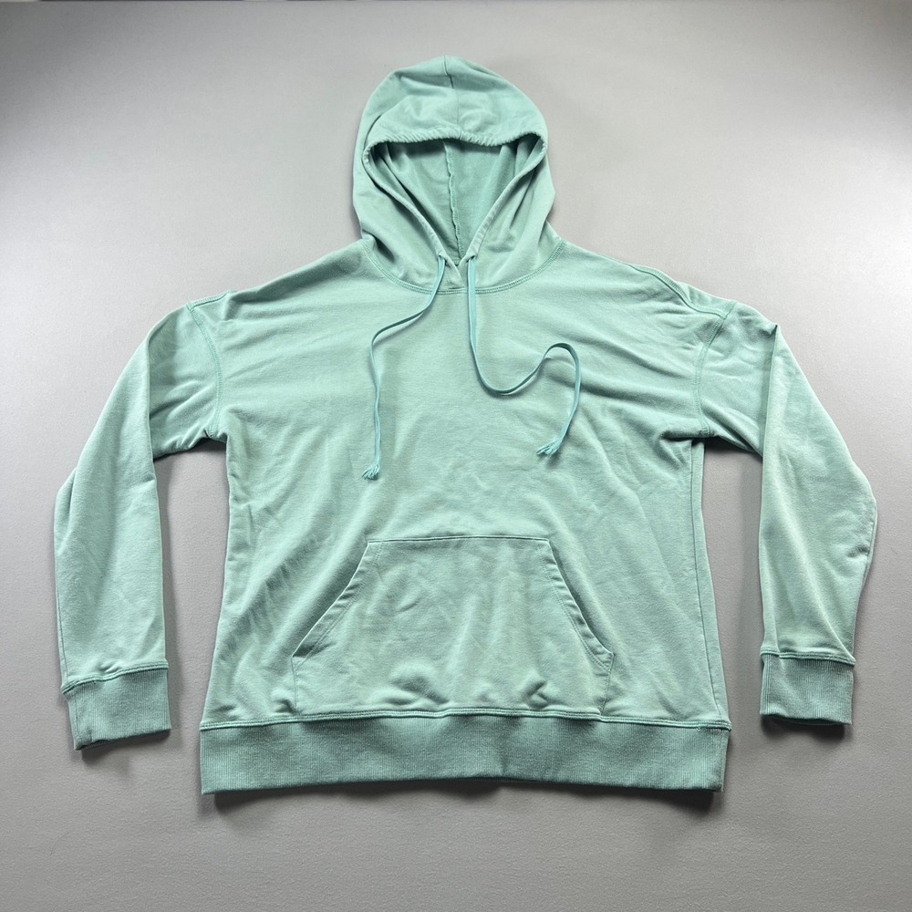 Womens Pullover Hoodie Womens Large Seafoam Green French Terry Kangaroo Pocket